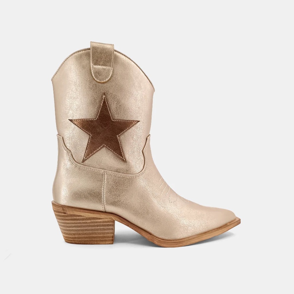 Zurich Shu Shop Cowgirl Boots-Gold - Picture 1 of 1